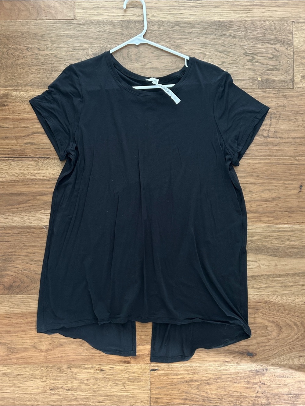 Black Women's Short Sleeve Tunic Top - Classic Crew Neck
